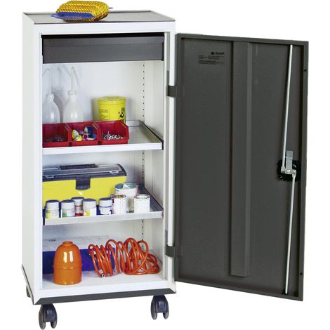 Stumpf Gabinete de herramientas y materiales Serie 3000 gris claro / gris antracita + 1 cajón de 100 mm + 2 estantes extraíbles con base rodante - 3093171