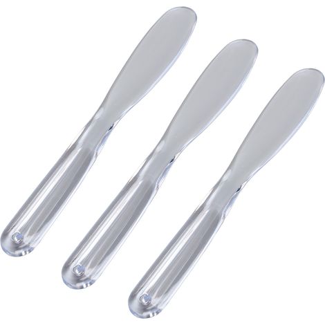 Lot de 3 pinceaux pour masques faciaux, 21 cm, transparents, brillants, ronds et ergonomiques pour la réalisation de masques en argile et le modelage. (1/5)