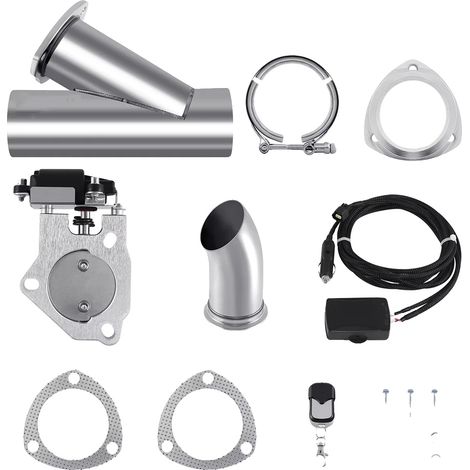 Vanne de coupure d'échappement électrique, télécommande sans fil, acier inoxydable durable, 3inch (1/2)