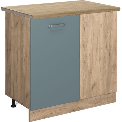 Meuble d'angle R-Line, Bleu-gris, 86 cm , PT Chêne, Vicco (1/5)