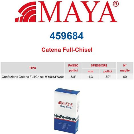 Catena confezionata 3/8&quot 1.3 mm - .050&quot 60 maglie con antirimbalzo profilo Quadro - 459684