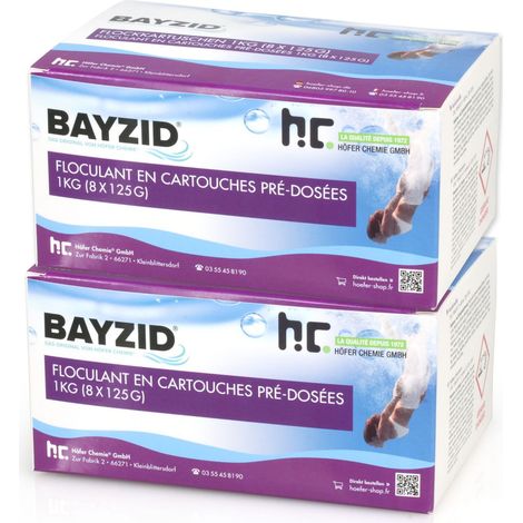 2x 1 kg BAYZID® Flockkartusche für Pools