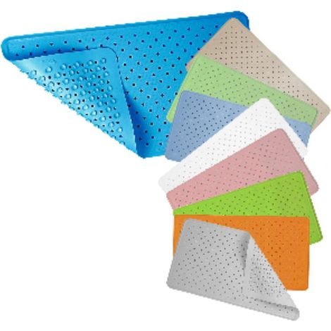 FPLUS alfombra baño caucho 76x35 rosa , Alfombras antideslizantes de caucho (100%). Tratamiento antibacterias, perfumadas y lavables en lavadora.