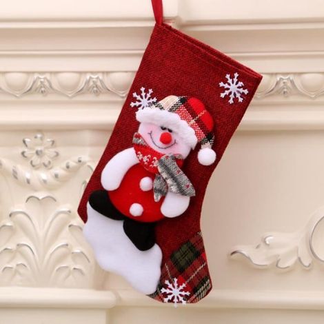 16 pièces bas de Noël bas de Noël cadeau de Père Noël sac suspendu décoration d'arbre de Noël aléatoire fahuo (1/4)