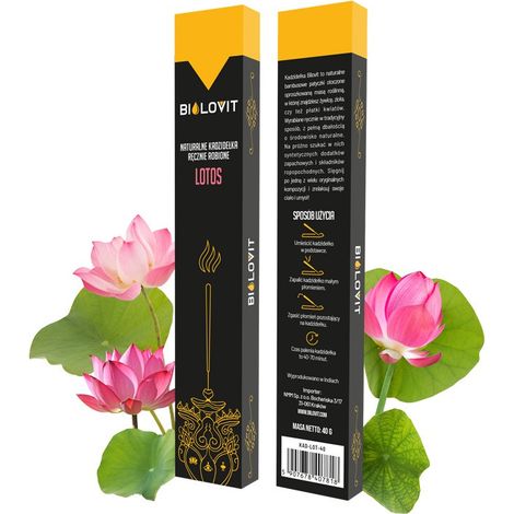 Bastoncini di incenso al loto, profumati naturalmente - 40 g (1/4)