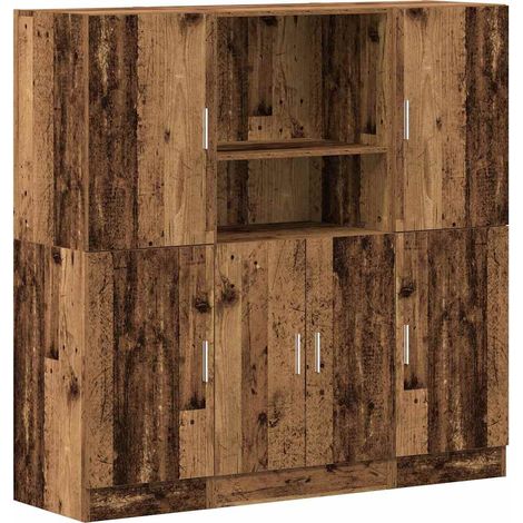 Maison Exclusive - 3-tlg. Küchenschrank-Set Altholz-Optik Holzwer