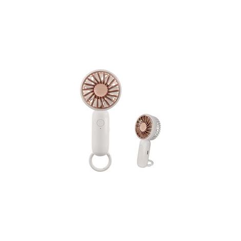 Mini-Handheld-Ventilator, leistungsstarker Desktop- mit Schnalle, leichter USB-Ventilator, geeignet f ür modische Frauen, Männer, Innen - und außenbereiche (White)(Lot de 2) (1/5)