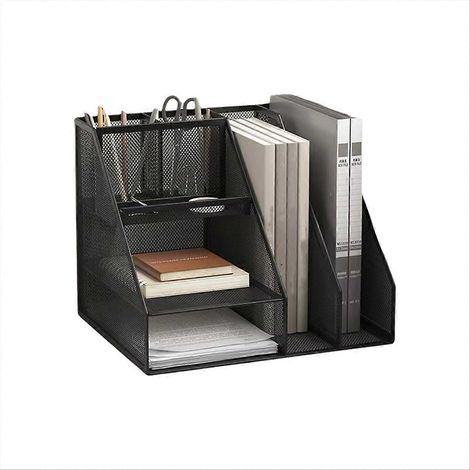 Organiseur de bureau, fournitures de bureau comprenant 2 organiseurs, 1 tiroir et 2 porte-stylos, indispensables pour la classe et les enseignants. (1/5)