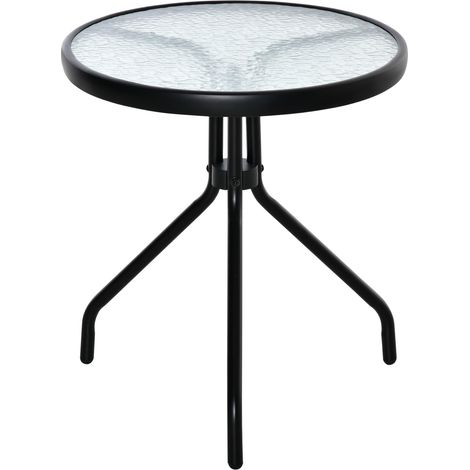 Table basse ronde de jardin OLGA noire (1/5)