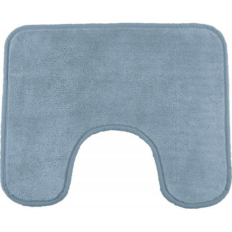Tapis de toilette 50x40 en polyester uni céleste 50x40cm