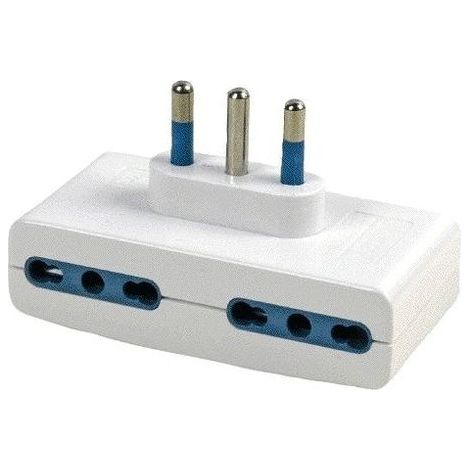 ADATTATORE QUADRUPLO SPINA 16A 4 PRESE BIPASSO 10/16 A. (18317) (1/2)