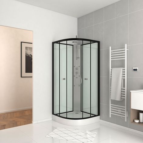 cabine de douche 85x85x225cm 1/4 de cercle - zeeny (1/5)