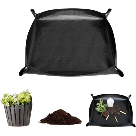 Tapis de Rempotage de Plantes,100x100 cm Tapis de Jardinage Imperméable,Tapis de Transplantation Pliable, Tapis de Plantation de Jardinage,Tapis de Plante Noir pour Repiquage,Rempotage,Succulentes