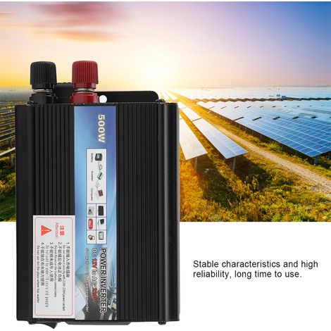 Convertisseur 12V vers 220V 500W Pur Onde Sinusoïdale Panneau Solaire pour Domaine Résidentiel (1/5)
