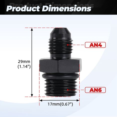 Ölkühlungsanschlussadapter ORB AN3 AN4 AN6 AN8 AN10 AN12 AN16 AN20 - -AN4-AN6 (1/3)