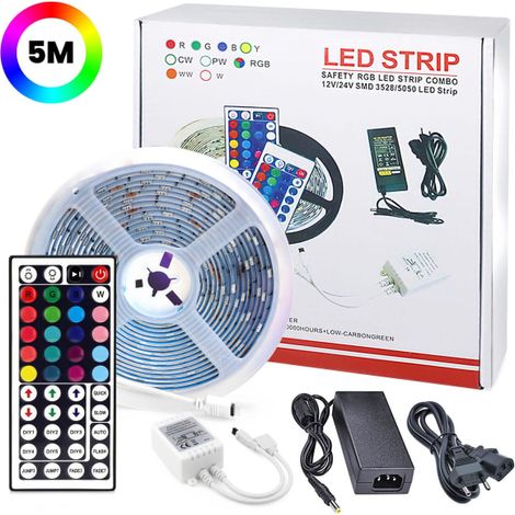 Bande LED de 5 mètres avec RGB / Guirlande lumineuse / Bande LED multicolore (1/5)