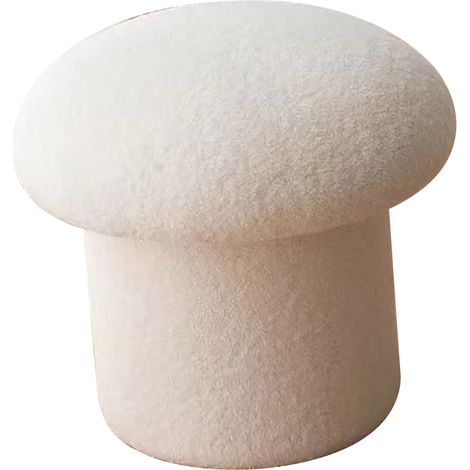 Banc de canapé simple et moderne, repose-pieds rond en pin blanc, élastique et confortable, idéal pour la décoration intérieure. (1/5)