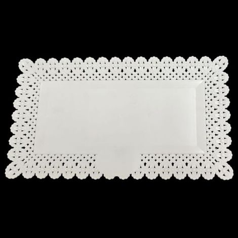 Trade Shop - SET 2PZ VASSOIO TRINATO BIANCO 36X17CM RETTANGOLANO PIATTO SOTTO DOLCI TRANSPORT -