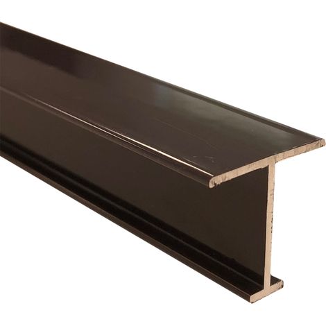 Profilé H pour façade de placard pour un effet japonisant, permet de lier deux panneaux Lg 1m (1000 x 119 x 24 mm, Taupe Brun) HOMEWELL