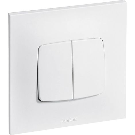 Interrupteur Ou Va-Et-Vient + Poussoir Neptune, Connexion Rapide Sans Outil, Fixation À Vis Ou À Griffes, Prêt À Installer En Encastré (1/5)
