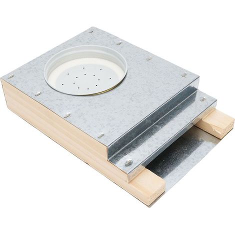 Mangeoire d'entrée en forme de ruche en bois d'aluminium pour bocal en verre inversé avec bois de hêtre non traité (1/5)
