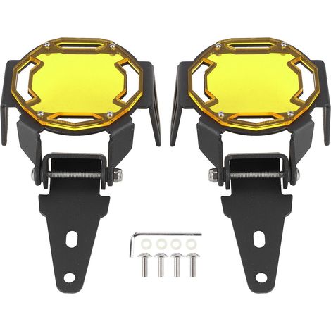 Protector de faros antiniebla de aluminio anodizado amarillo para motocicleta R1250GS Adventure LC (1/5)