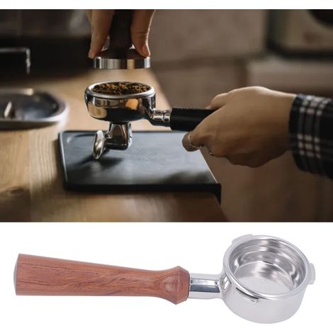 Barsetto 58 mm dreizinkiger Edelstahlgriff für Espressomaschine, Typ F, Rosenholz (1/5)