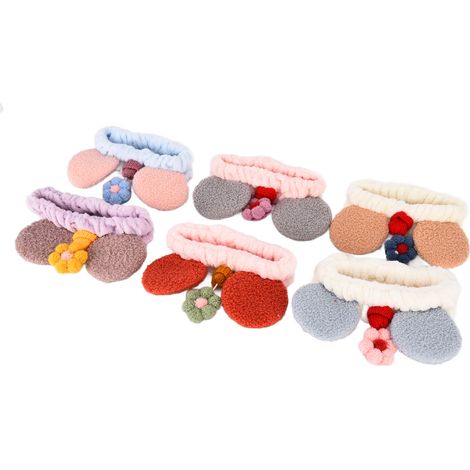 Lot de 6 bandeaux pour cheveux mignons en forme de tournesol en 3D, parfaits pour se laver le visage ou pour se maquiller. (1/5)