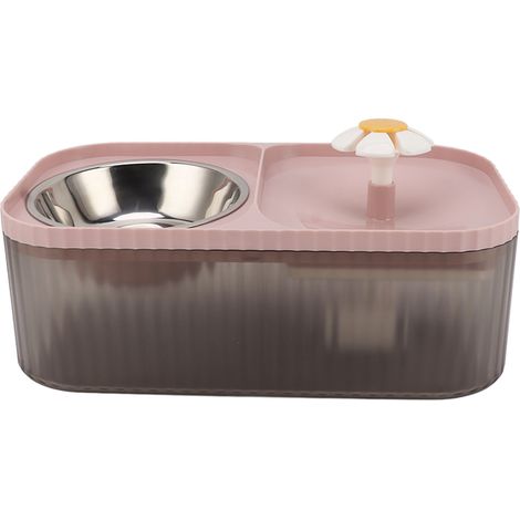 1 distributeur d'eau pour chat, rose, silencieux, grande capacité, 2 en 1 eau et croquettes, 31 x 17 x 11 cm (1/5)