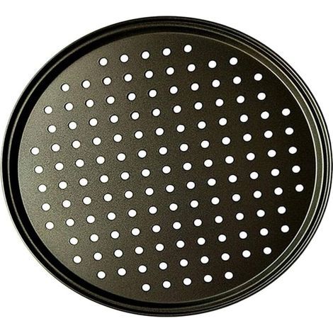 Poêle à Pizza Punch Acier Au Carbone Plat Four Perforé Multi-Usages Plaque à Pizzac Anti-adhérent Plaques à Pizza Utilisée pour Pâtisserie, La Pizza, Le Gâteau, Les Sandwichs, Saucisse, Galettes..DEBU (1/4)