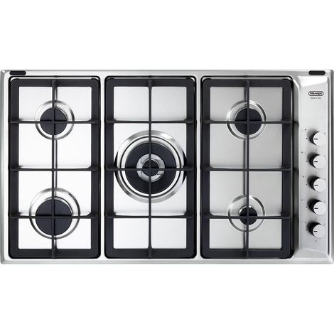 Placa de cocina de acero inoxidable empotrada De Longhi IL 59 PRO ND 86 cm Gas 5 fuegos