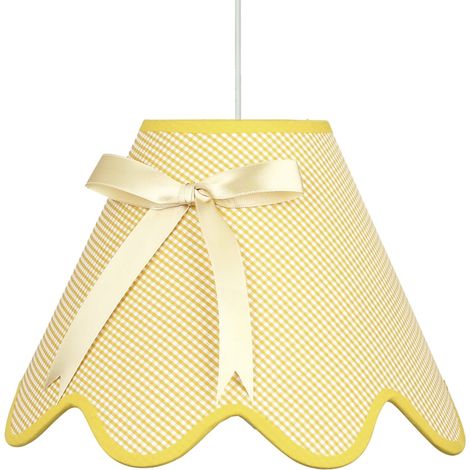 Suspension Candellux Lola abat-jour tissu jaune Ø40 (1/2)