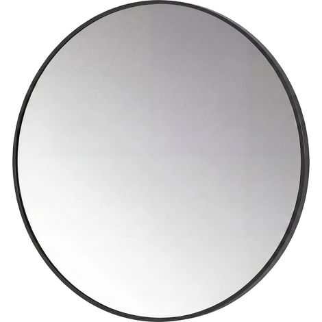 Yezi Wall Mirror Round Mirror Tempered Glass HD Make Up Mirror Bathroom 60cm
