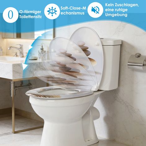 Abattant WC ovale Homseat Duroplast avec fermeture amortie, coloris pierre Zen chaleureuse (1/4)