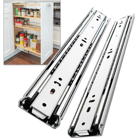 Coulisses de tiroir robustes extension totale – Capacité 68 kg – Côté 30–100 cm (au choix) – 1 paire (1/5)