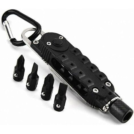Tournevis multifonctionnel portable de poche avec lumière LED n(noir) (1/4)