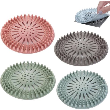 Tappo di scarico - Set di 4 - Raccogli capelli - Raccogli capelli - Filtro doccia - Filtro doccia - Filtro capelli - Tappo di scarico doccia - Filtro lavandino - Tappo di scarico doccia - Raccogli cap (1/5)
