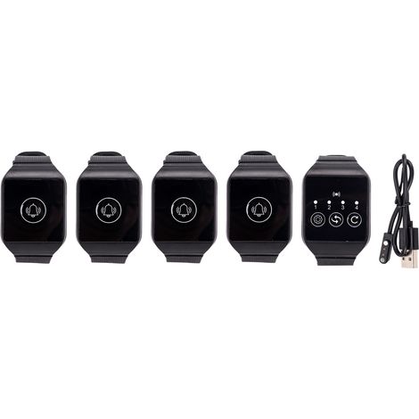Pager de poignet sans fil IPX7 étanche 433,92 MHz pour système d'appel restaurant, lot de 4 (1/5)