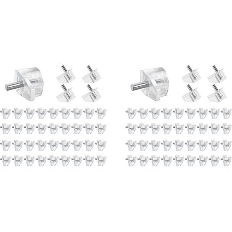 Packung mit 40 transparenten 3-mm-Regalwinkeln für Küchenmöbel und Schränke. (1/5)