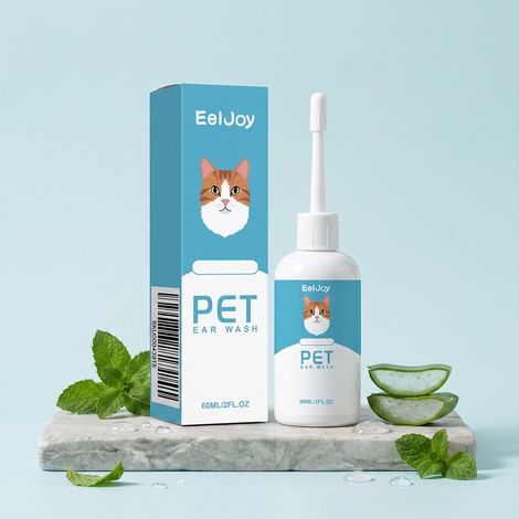 Nettoyant doux pour les oreilles des animaux, formulé avec des ingrédients doux pour éliminer la saleté et les odeurs. Produit de nettoyage et d'entretien quotidien – 60 ml (1/5)