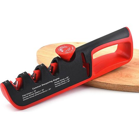 Affûteur de couteaux de cuisine 4 en 1 à angle réglable avec patins antidérapants pour lames en acier inoxydable (1/5)