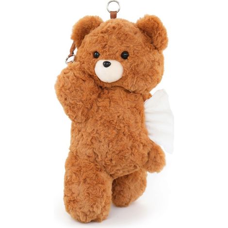 Boîte à mouchoirs suspendue auto, ours couché peluche, café clair (1/5)