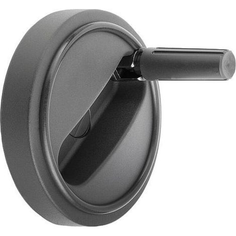 KIPP Handrad D1=100 Passbohrung 12H7 ohne Querbohrung Form E Thermopl. (1/4)