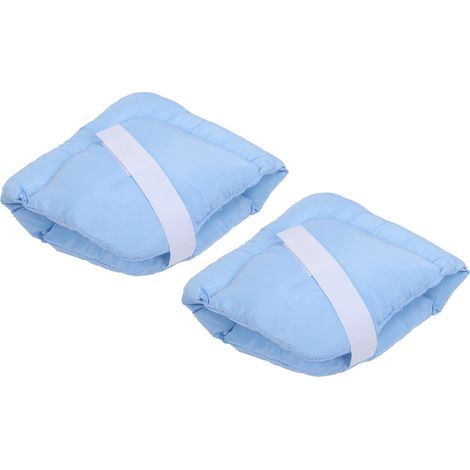 Lot de 2 coussinets de protection pour talons, taille universelle, réduisant la pression, en coton perlé bleu, doux pour protéger les pieds. (1/5)