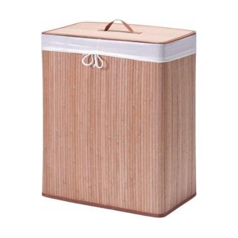Zeller Cesto de Ropa Bambú Marrón Claro 104 Litros (1/3)