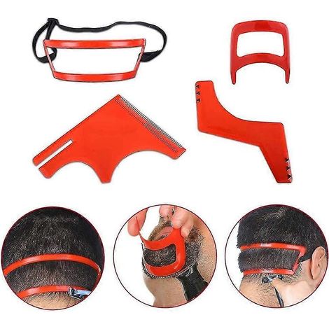 Gabarit de coupe de cheveux pour la nuque, gabarit portable pour la barbe, formes pour la nuque et le dos, règle pour la coupe des cheveux roux (1/5)