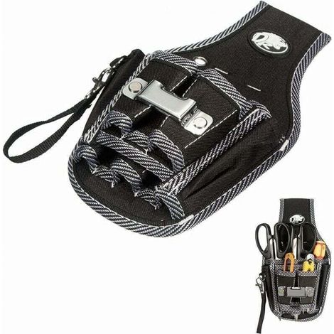 Pochette à outils 9 en 1 Ceinture-sacoche électricien porte-outils de ceinture Multifonction Sac Tournevis Kit Support pour Bricolage/électricien/plombier/constructeur/menuisier (1/4)