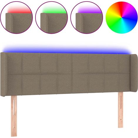 Maison Exclusive - LED Kopfteil Taupe 147x16x78/88 cm Stoff (1/5)