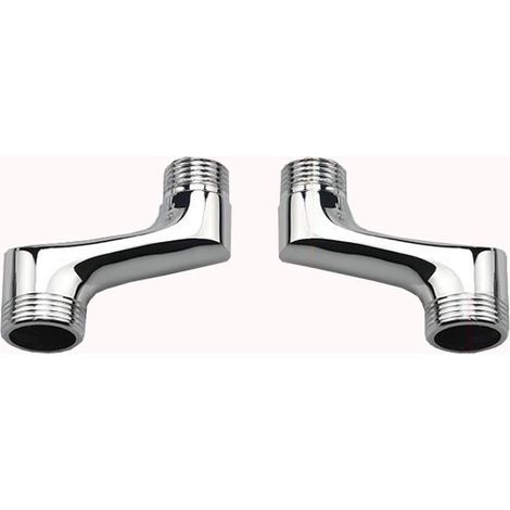 Mitigeur de Douche Moderne décalé avec raccord G1/2, entraxe de 80 mm, Montage Mural, en cuivre, Adaptateur pour Robinet de Baignoire G1/2/G3/4, tuyaux d'eau Chaude et Froide, Fini (1/5)