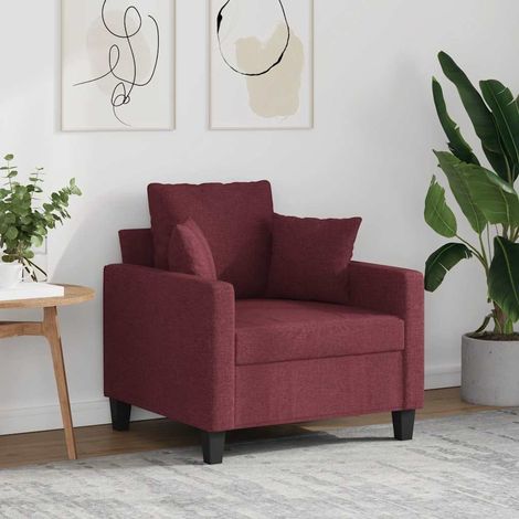 vidaXL Poltrona Rosso Vino 60 cm in Tessuto